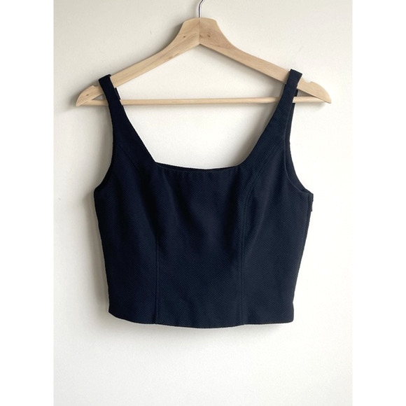 J. Crew Tops - Vintage 90s J. Crew Womens Crop Top Size 6 Black Square Neck Tank